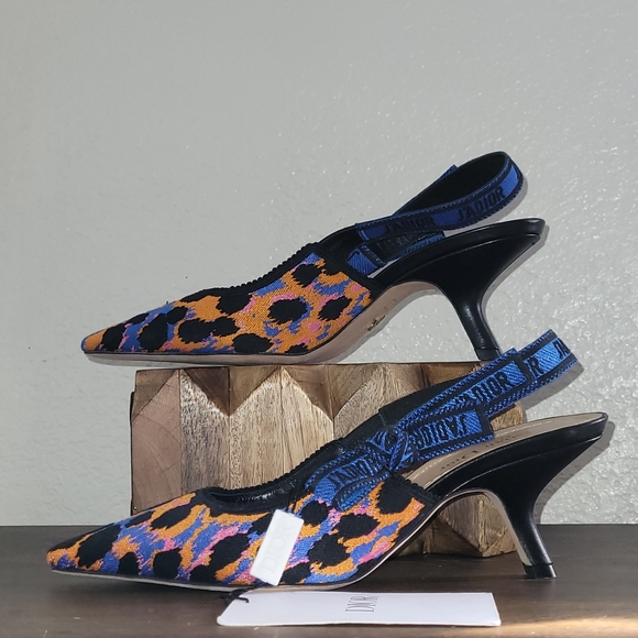 NWT Christian Dior J'ADIOR Slingback Pumps Heels Printed Multi-Colors 38 /38.5 - Picture 1 of 10